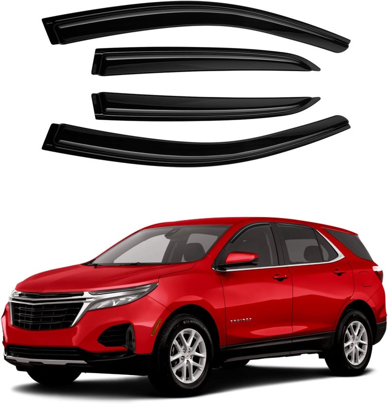 Canvcle Window Visors Rain Guards for 2018-2024 Chevrolet/Chevy Equinox Accessories, Outside-Mount Tape-On Side Window Wind Deflectors Vent Visors Shades Rainproof 4PCS - Image 1